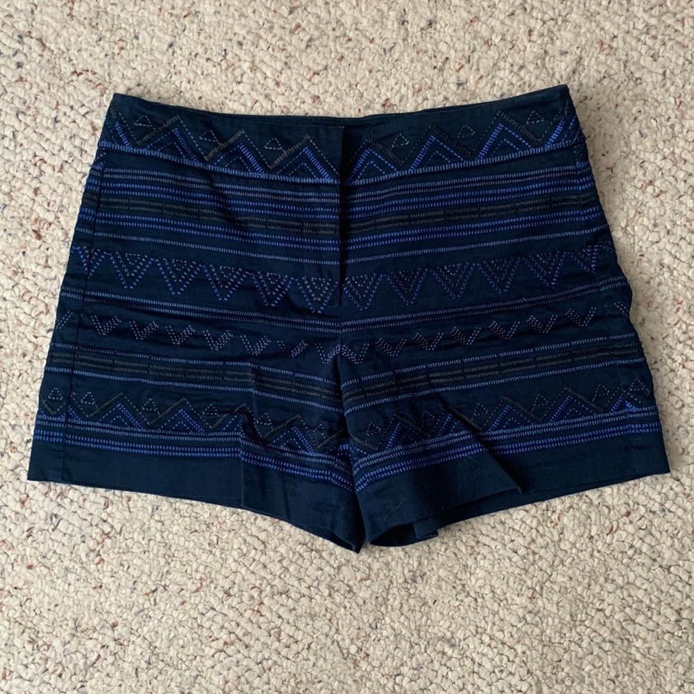 Beautifully embroidered dark blue cotton shorts!